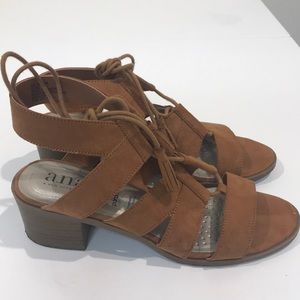 a.n.a brown comfort strap sandals